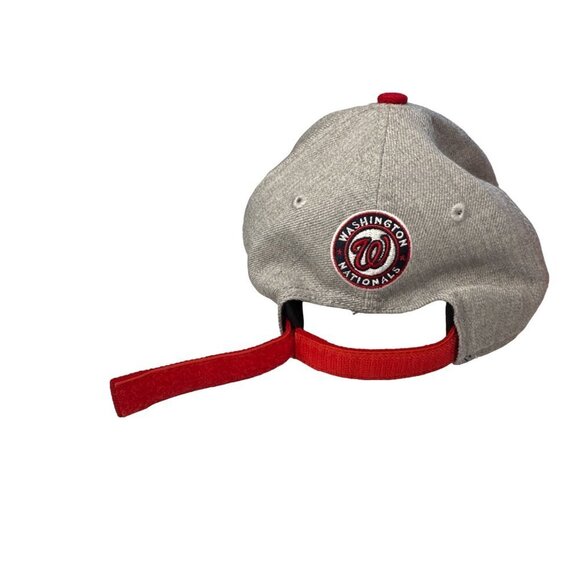 Washington Nationals Hat Cap Wool Hat MLB Baseball Wool Cap Gray Red Velcro - Picture 5 of 7